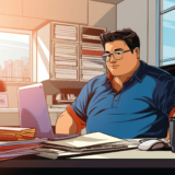 plus size asian man working in office, comic pop art syle --ar 3:2 --v 5.2 Job ID: c6ae5a39-3b1c-4008-8999-3fcb6ea0804f